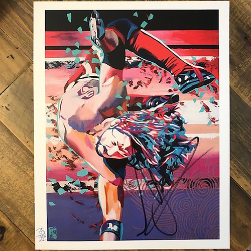 AJ Styles Champions Collection SIGNED 11x14 Rob Schamberger Art Print