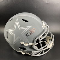 HOF - Cowboys Emmitt Smith Signed Replica Slate Speed Helmet with HOF 10...