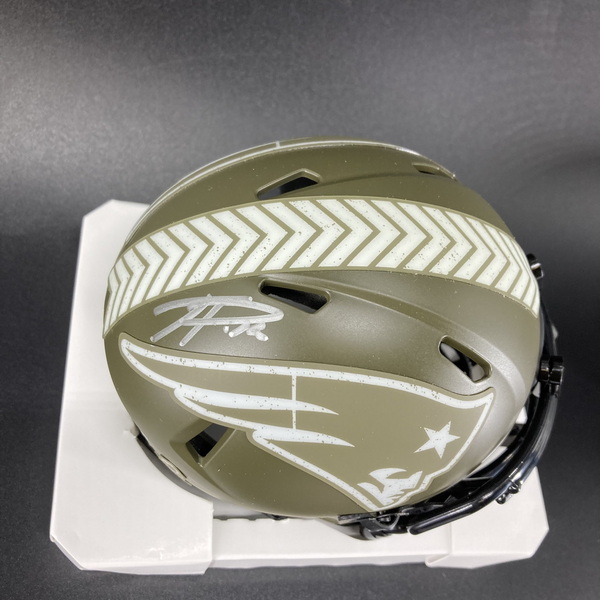 NFL - Patriots Ja'Lynn Polk Signed STS Mini Helmet