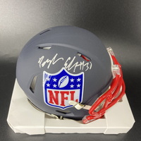 NFL - Steelers Sevarian Daijun Edwards Signed Blue Shield Mini Helmet