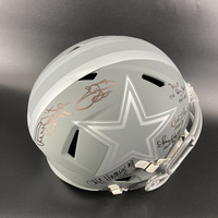 HOF - Cowboys Multi Signed Replica Slate Speed Helmet Signed by Emmitt S...