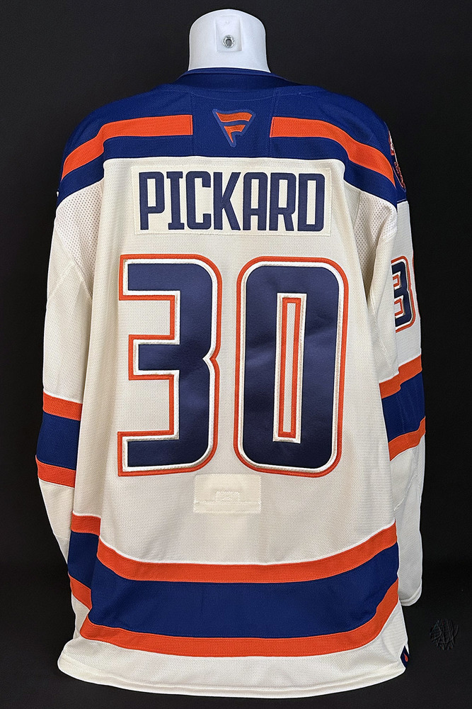 Calvin Pickard #30 - 2025-26 Edmonton Oilers Alternate Set #2 Game Worn Jersey - Worn For 2 Games - Dec 6th vs Winnipeg & Dec 23rd vs Calgary (Back-Up Goalie For Both Games)