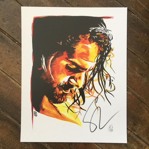 Seth Rollins SIGNED 11 x 14 Rob Schamberger Print