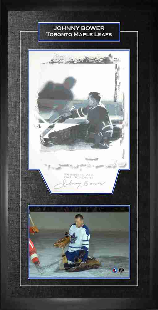 Johnny Bower Signed Print with 8x10 / Etch