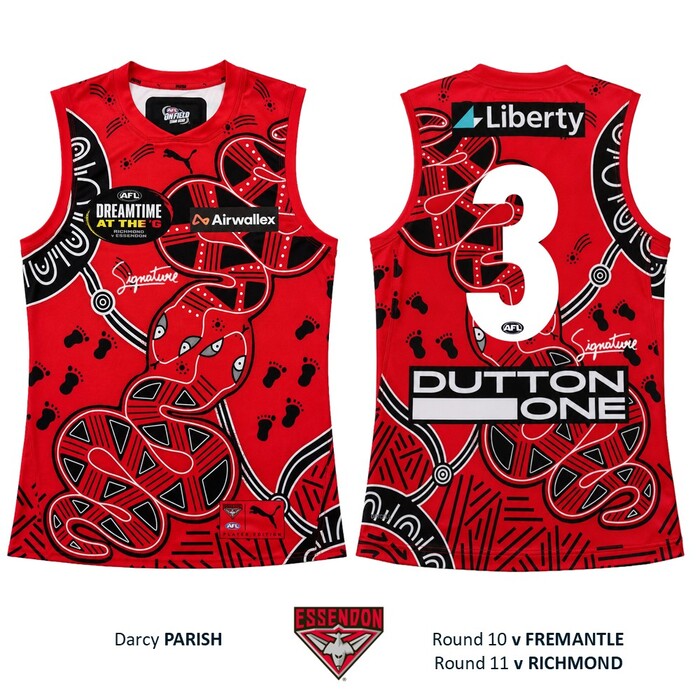 Photo of Darcy Parish #3 Essendon 2026 Dreamtime Guernsey 