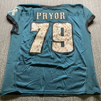Eagles - Matt Pryor Signed Salute To Service Practice Worn Jersey Size 56