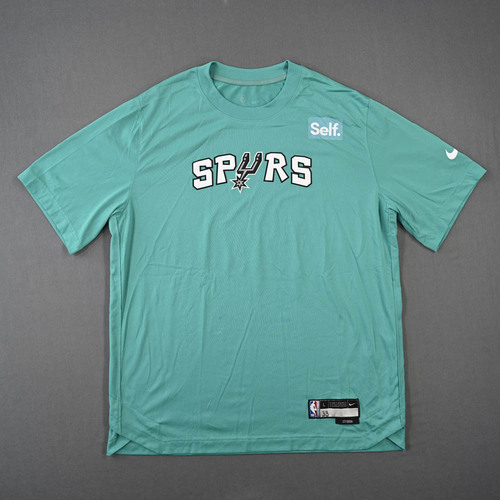Image of Jones, Tre - San Antonio Spurs - Game-Issued City Edition Short-Sleeved Shooting Shirt - 2022-23 NBA Season