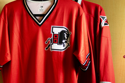 #3 Nick Dini Autographed and Game Worn Durham Bulls' 2023 Hockey Night Jersey