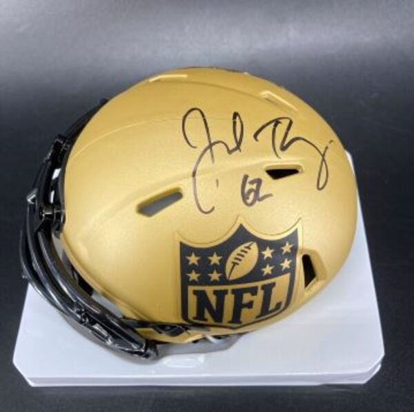 NFL - Bears Joe Thuney Signed Gold Mini Helmet