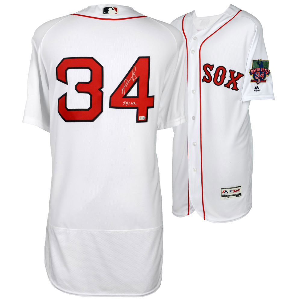 David Ortiz Boston Red Sox Autographed Majestic Authentic White