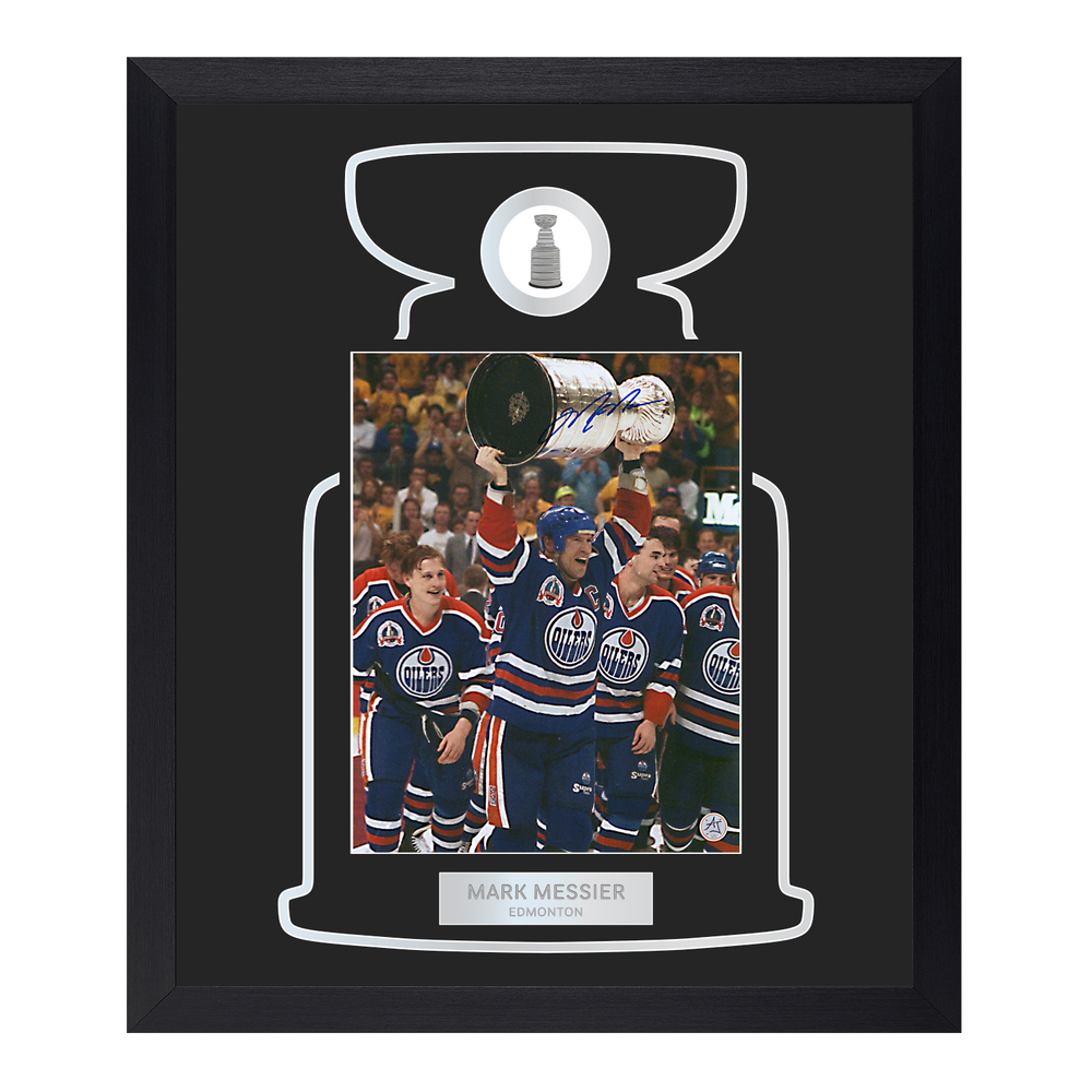 Mark Messier Autographed Edmonton Oilers Cup Champion 23x27 Frame