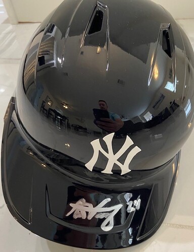 Photo of Alex Verdugo Autographed Yankees Helmet