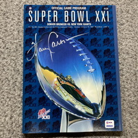 HOF - Giants Harry Carson Signed Super Bowl XXI Program with HOF 06 Insc...
