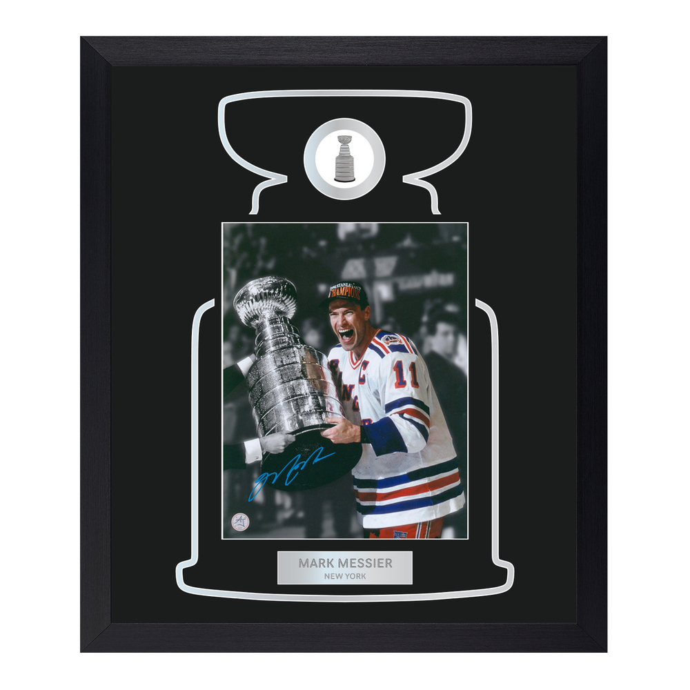 Mark Messier Autographed New York Rangers Cup Champion 23x27 Frame