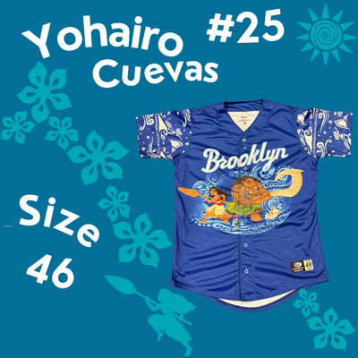 #25 Yohairo Cuevas Game Used Moana Jersey (Size 46)