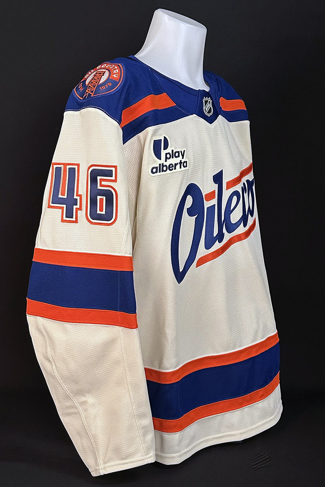 Max Jones #46 - 2025-26 Edmonton Oilers Alternate Set #2 Game Worn Jersey - Worn For 1 Game - Dec 23rd vs Calgary