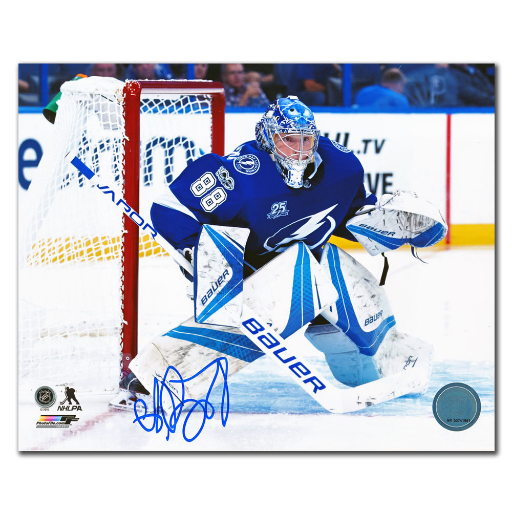 Andrei Vasilevskiy Tampa Bay Lightning EYE ON THE PUCK Autographed 8x10