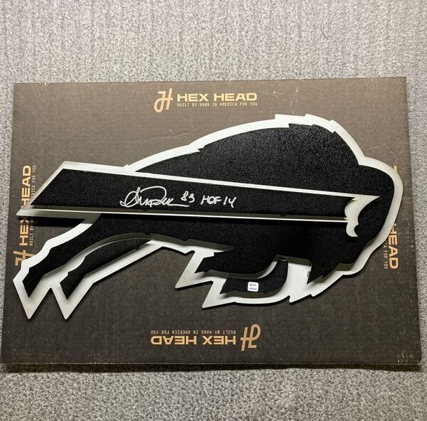 HOF - Bills Andre Reed Signed 3D Metal Wall Art (28x14.5)