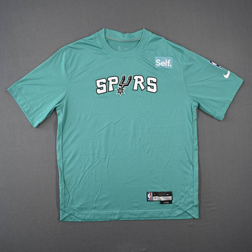 Image of Jones, Tre - San Antonio Spurs - Game-Issued City Edition Short-Sleeved Shooting Shirt - 2022-23 NBA Season