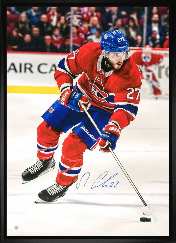 Alex Galchenyuk - Signed 20x29 Framed Canvas Canadiens Red Action 