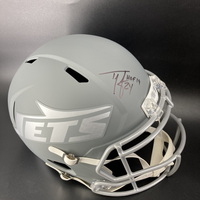 HOF - Jets Ty Law Signed Replica Slate Speed Helmet with HOF 19 Inscription