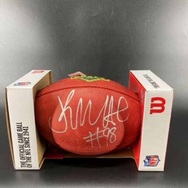NFL - Texans Kayden McDonald Signed Authentic Football with Draft Logo