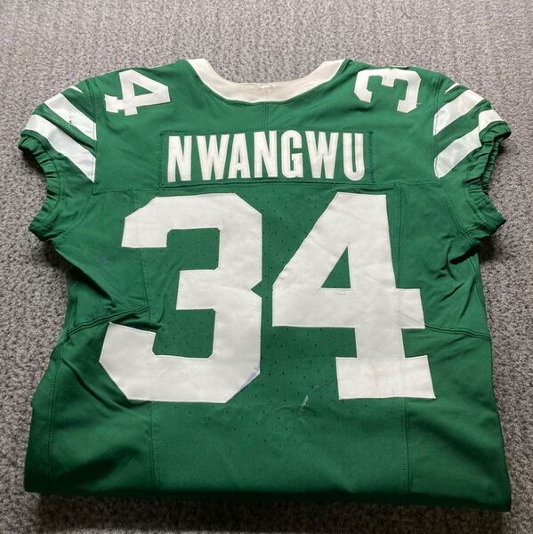 London Games - Jets Kene Nwangwu Game Worn Jersey (10/12/2025) Size 40 W...