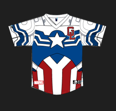 #30 Great Lakes Loons Unworn Captain America Jersey Size 48 - Extra Large