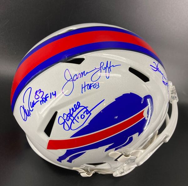 HOF - Bills Multi Sign Replica Speed Helmet Signed By Bills HOFers Andre...