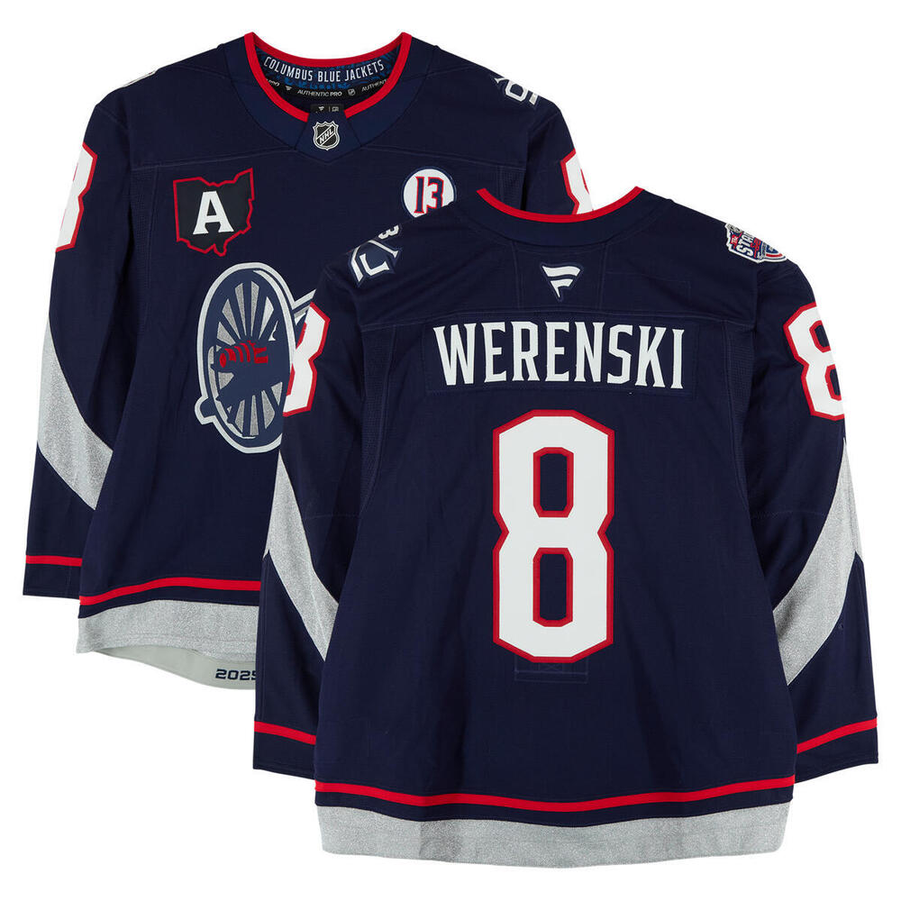 Zach Werenski Columbus Blue Jackets Game-Used #8 Jersey vs