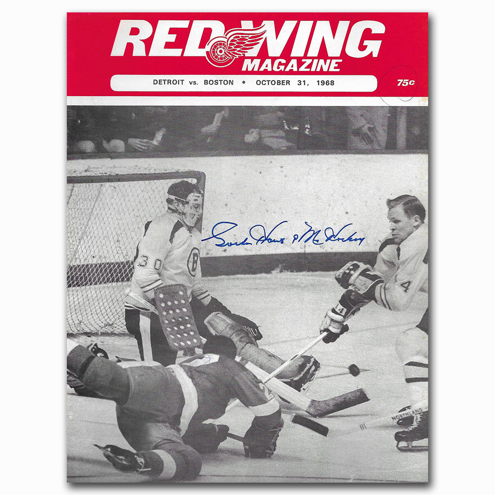 Gordie Howe Autographed Detroit Red Wings 1968 Game Program