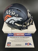 HOF - Broncos Gary Zimmerman Signed Alternate Mini Helmet with HOF 08 In...
