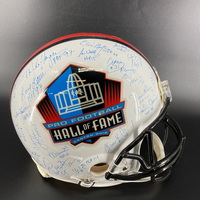 HOF - Multi Signed Authentic Helmet With HOF Logo Signed By Over 40 Play...