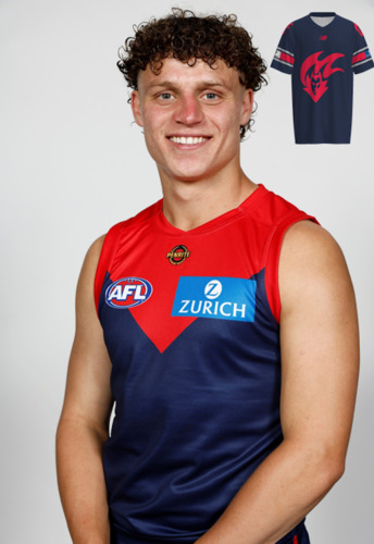 Photo of Melbourne Demons Gather Round Gridiron Top - Koltyn Tholstrup #12