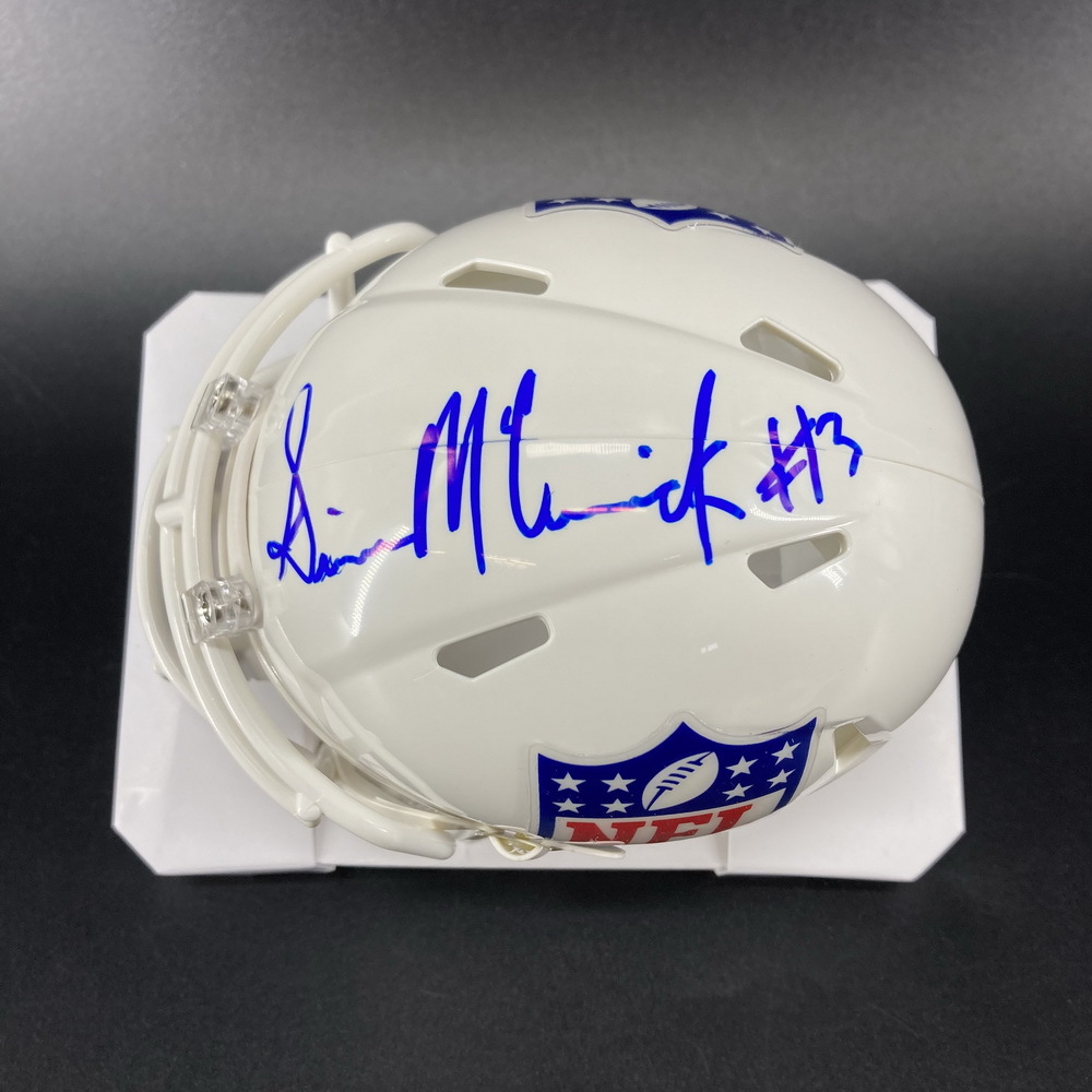 NFL Raiders Sincere McCormick Signed NFL Shield Mini Helmet The