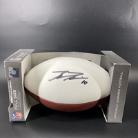 Jets - Braxton Berrios Signed Panel Ball With Embroidered Jets Logo