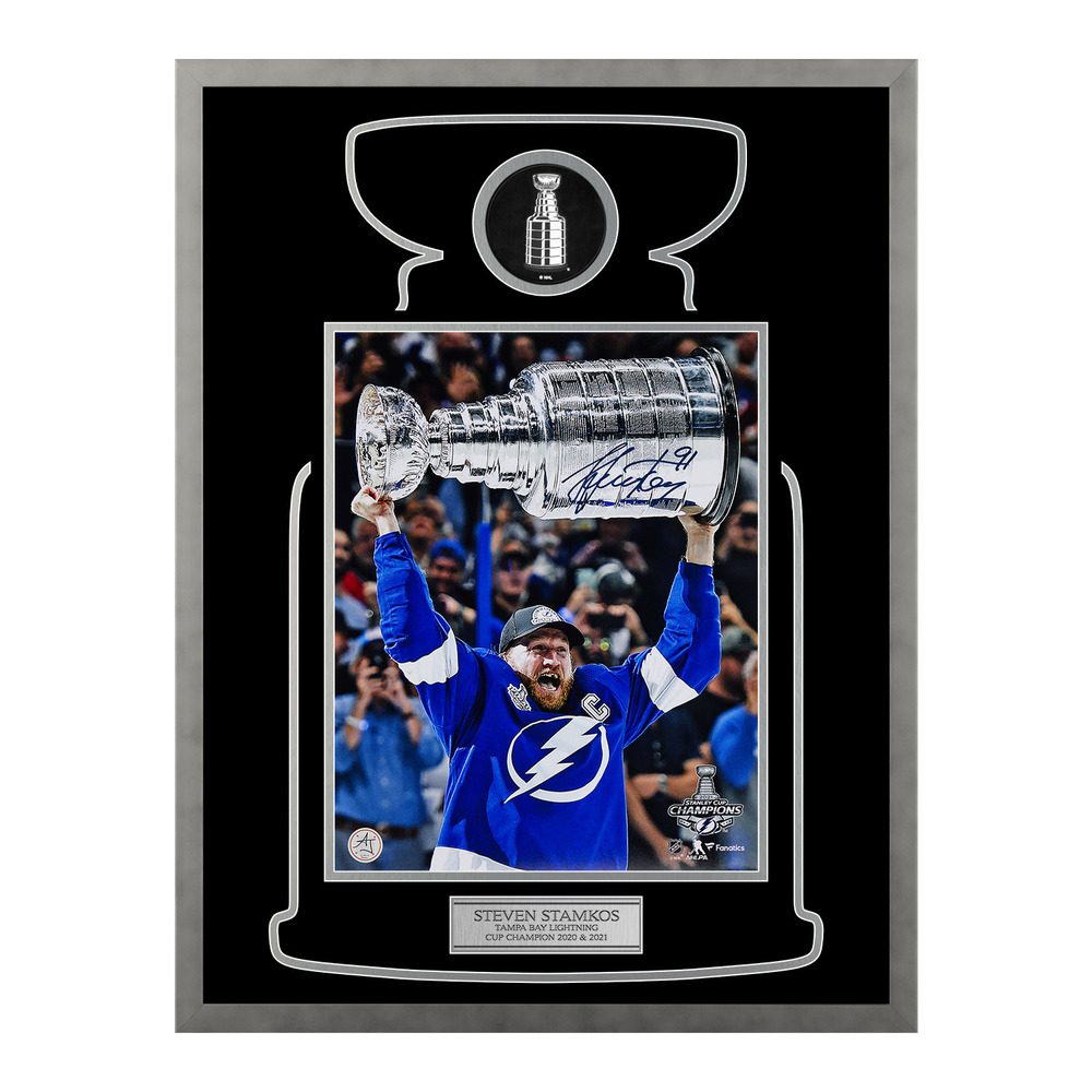 Steven Stamkos Autographed Tampa Bay Lightning Cup Champion 23x27 Frame