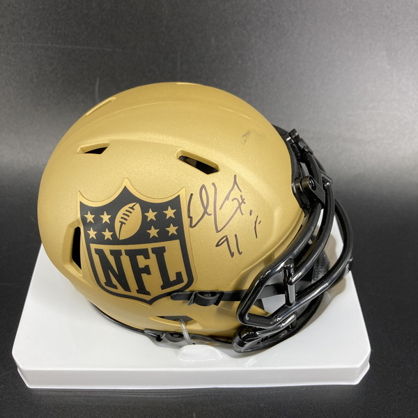 HOF - Oilers Earl Campbell Signed NFL Shield Rave Mini Helmet