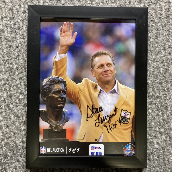 HOF - Seahawks Steve Largent NFL Auction Exclusive Signed 5x7 Framed Pho...