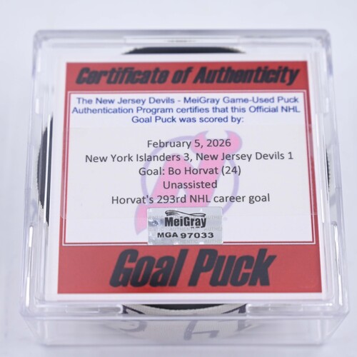 Image of Horvat, Bo - New York Islanders - February 5, 2026 at New Jersey Devils (Devils Logo)