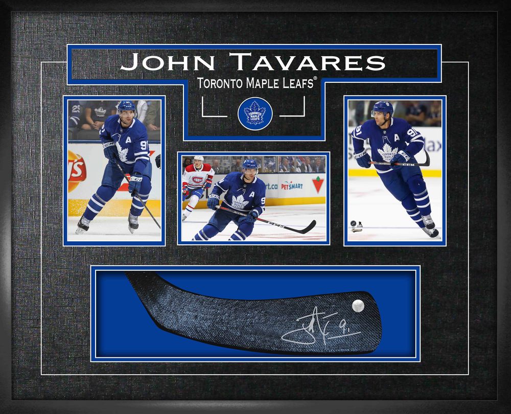 *$1 Auction* John Tavares Signed Stickblade Framed Toronto Maple Leafs