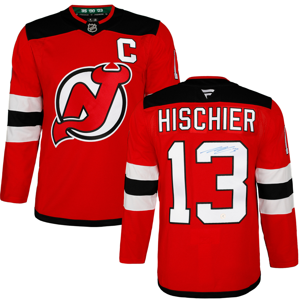 Nico Hischier Autographed New Jersey Devils Fanatics Premium Jersey