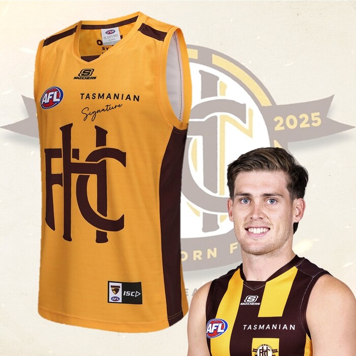 Photo of Will Day #12 Hawthorn 2025 Gold Heritage Match-Worn Guernsey