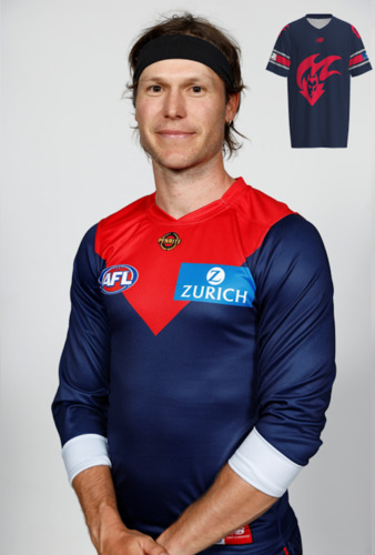 Photo of Melbourne Demons Gather Round Gridiron Top - Ed Langdon #15