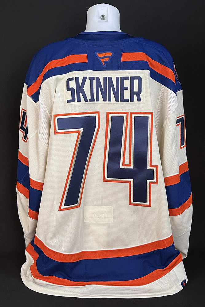 Stuart Skinner #74 - 2025-26 Edmonton Oilers Alternate Set #2 Game Worn Jersey - Worn For 1 Game - Dec 6th vs Winnipeg (Starting Goalie)