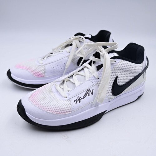 Image of Siegrist, Maddy - Dallas Wings - Nike Ja 1 TB (White/Black) Shoes - Worn 6/6/2025 - Autographed - 2025 WNBA Season