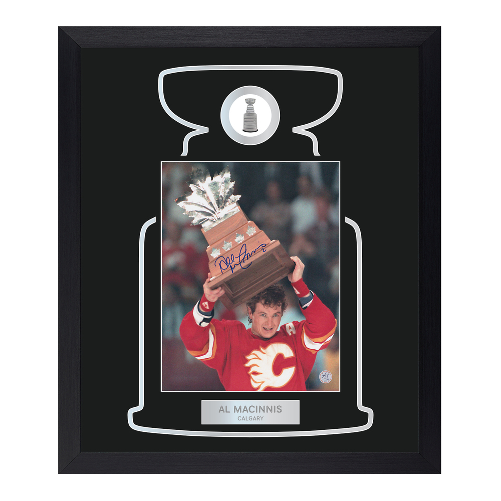 Al MacInnis Autographed Calgary Flames Cup Champion 23x27 Frame
