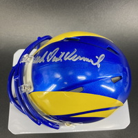 HOF - Rams Dick Vermeil Signed Mini Helmet with HOF 22 Inscription