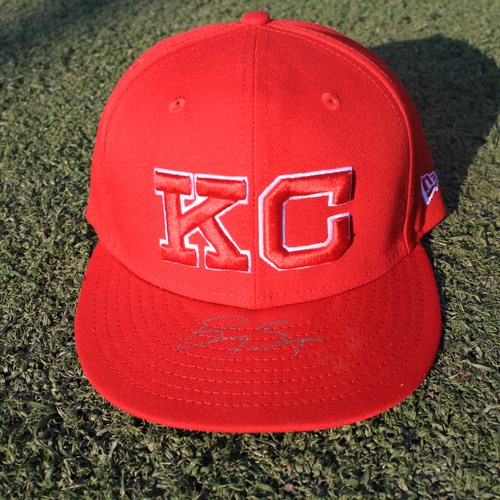 Autographed Monarchs Cap: Brady Singer (STL @ KC 9/22/20)