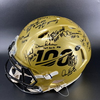 HOF - Multi Signed Gold 100th Season Authentic Speed Helmet With Over 15...
